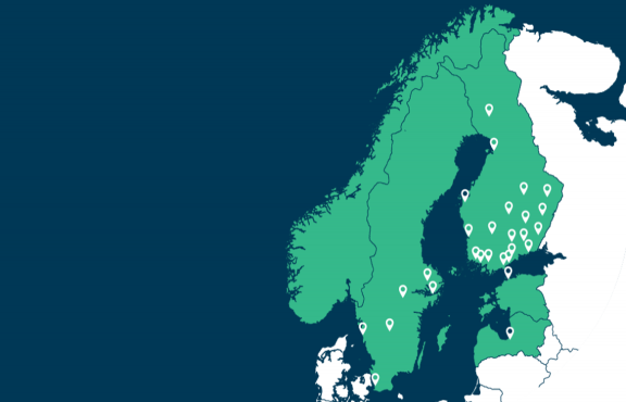 Sitowise kartta Suomi Ruotsi Baltia